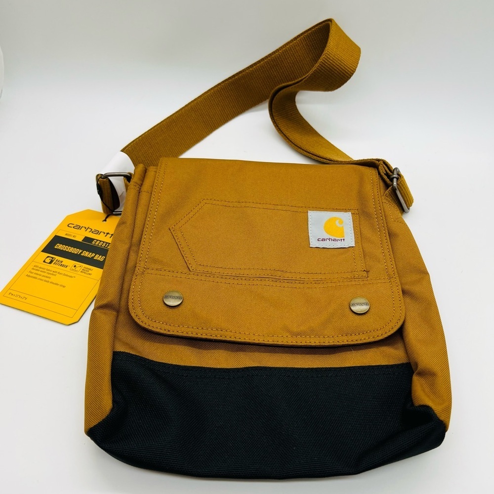 Carhartt Tan and Black Snap Crossbody Bag NWT